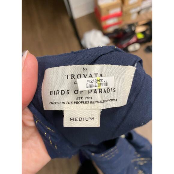 Trovata Birds of Paradis Blue Knee Length A-Line Dress Sz M - Picture 5 of 5